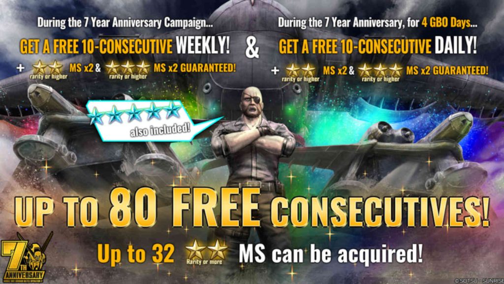 Mobile Suit Gundam Battle Operation 2 free lottery with 80 gacha pulls