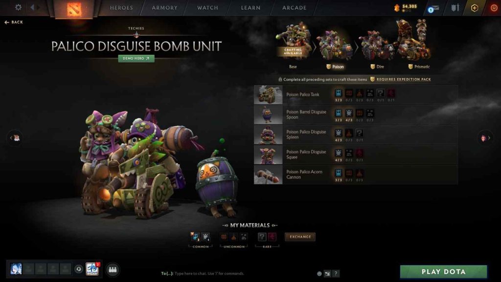 Dota 2 Monster Hunter collab skin featuring the Palico Disguise Bomb Unit set for Techies.