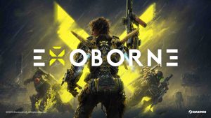 Exoborne key visual: an open-world tactical extraction shooter developed by Sharkmob