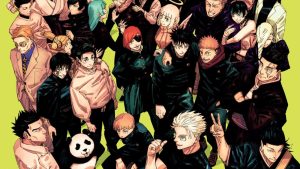 Jujutsu Kaisen manga chapter 271 showing the series cast of characters
