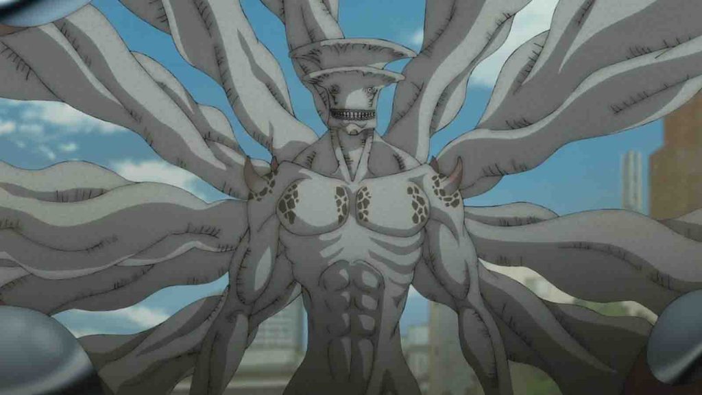 Kaiju no 9 during the final battle scene from the Kaiju no 8 manga ending