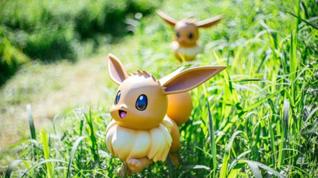 Eevee at PokePark Kanto theme park in Japan.
