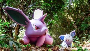 PokePark concept image featuring a male and female Nidoran.