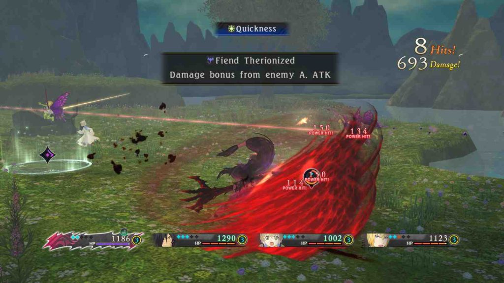 Tales of Berseria Remastered gameplay: quickness effect with damage dealt and number of hits