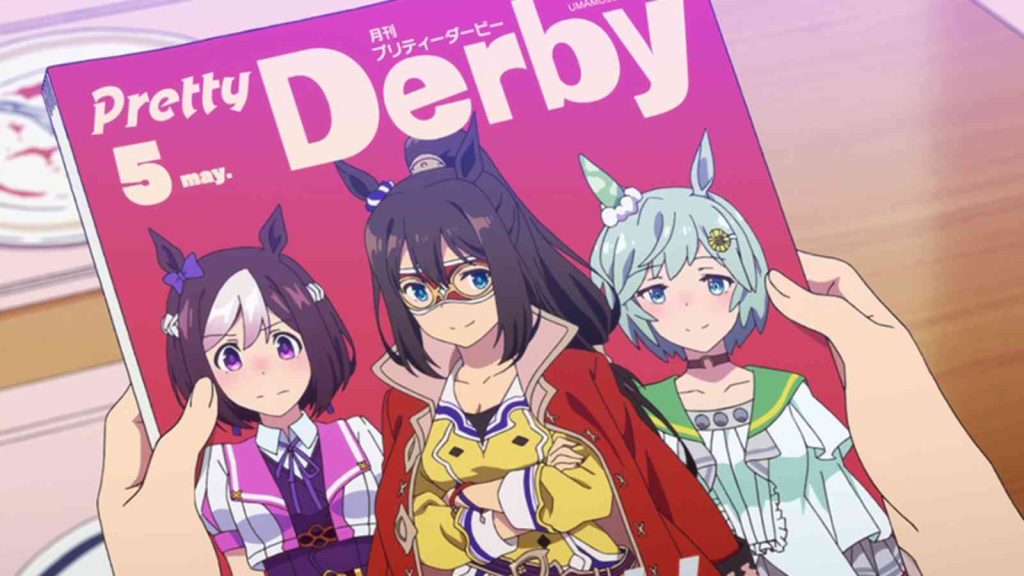 Uma Musume Pretty Derby characters featuring Special Week, El Condor Pasa, and Seiun Sky.