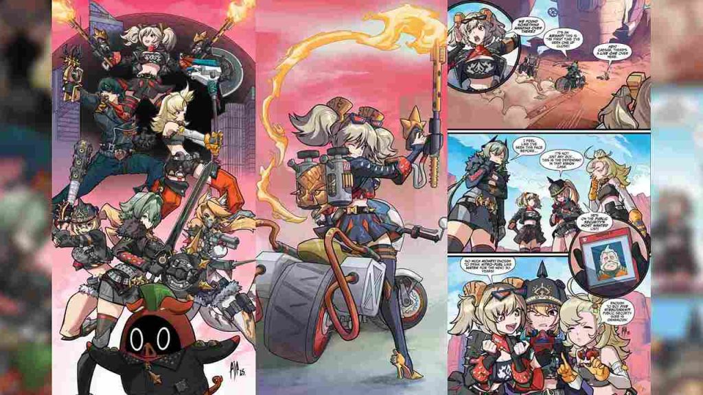 Zenless Zone Zero and Marvel collaboration featuring Sons of Calydon members Caesar King, Lighter, Burnice, and Lucy.