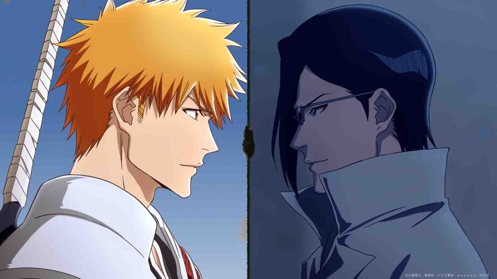 Bleach main characters Thousand Year Blood War Part 3 The Conflict showing Ichigo Kurosaki and Uryu Ishida