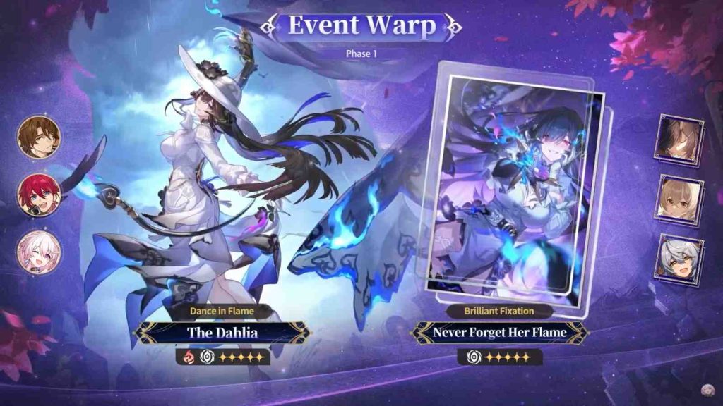 Honkai Star Rail 3.8 banner phase 1 featuring The Dahlia
