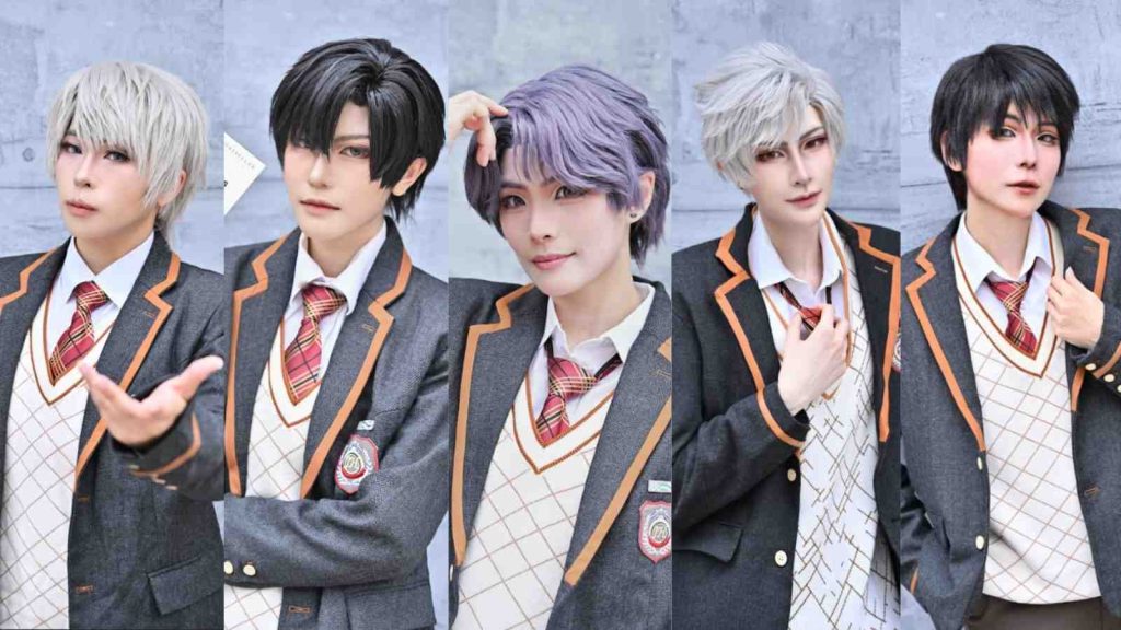 Xavier cospalyer MiuraVk, Zayne cosplayer 76Nao, Sylus cospalyer Mira, Rafayel cosplayer KumaYuu, and Caleb cosplayer Kumo highlights Love and Deepspace fan event "Back to school" 2nd anniversary celebration