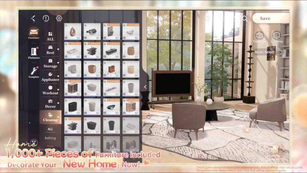 Decorate your new home in Love and Deepspace with over 1,000 pieces of furniture