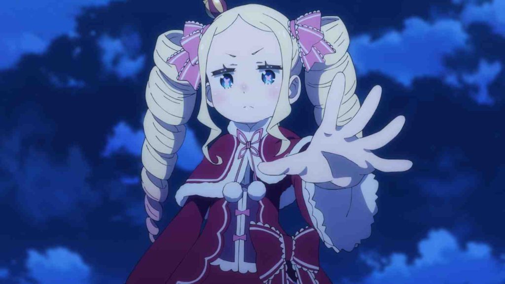 Beatrice, a member of the Emilia Camp, stretches out her hand in ReZero season 3 anime
