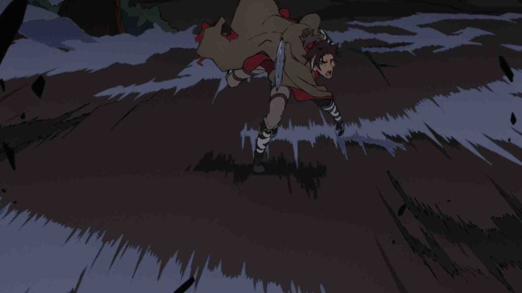 Xylo Forbartz throws a dagger in Sentenced to Be a Hero anime episode 1