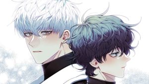 Cherry Blossoms after Winter manhwa official key visual with Seo Haebom and Jo Taesung