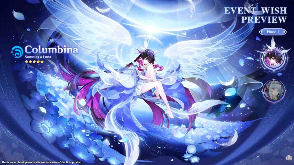 Genshin Impact Luna IV banner phase 1 featuring 5-star character Columbina