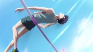 Izumi Sano high jumping in the Hana Kimi anime.