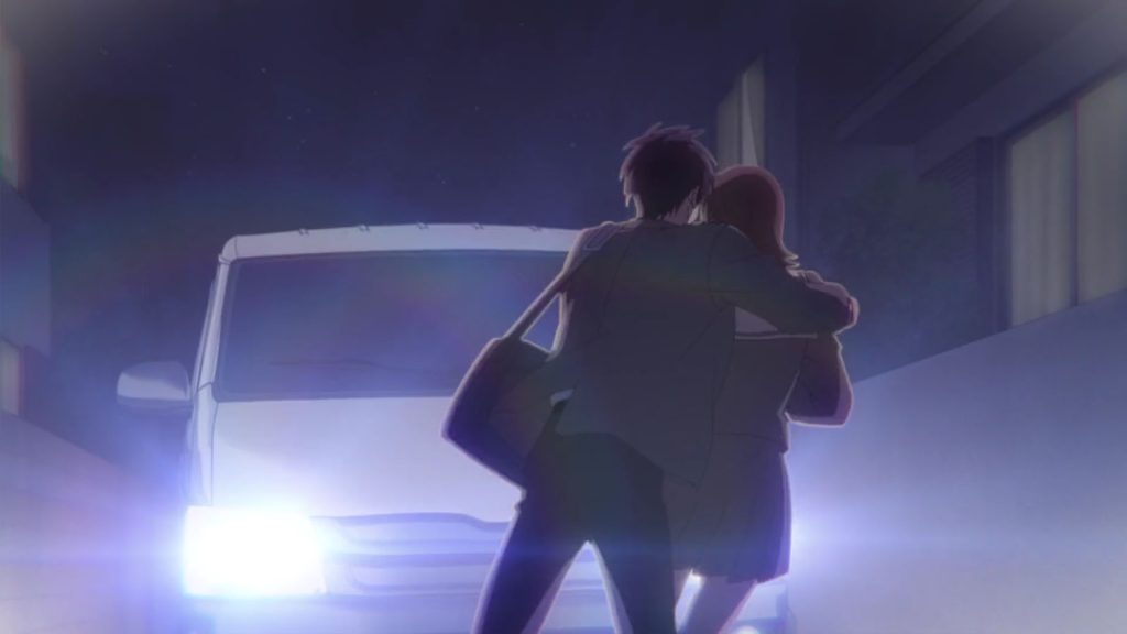 Izumi Sano saving Rika in the Hana Kimi anime.