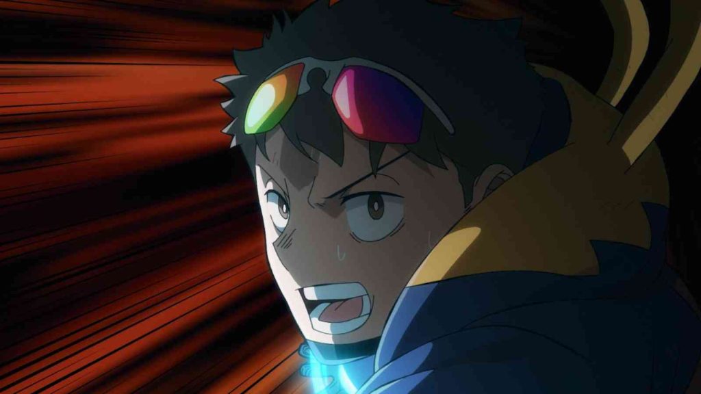 Close up of Koichi's face as he swings into action in My Hero Academia Vigilantes season 2 trailer