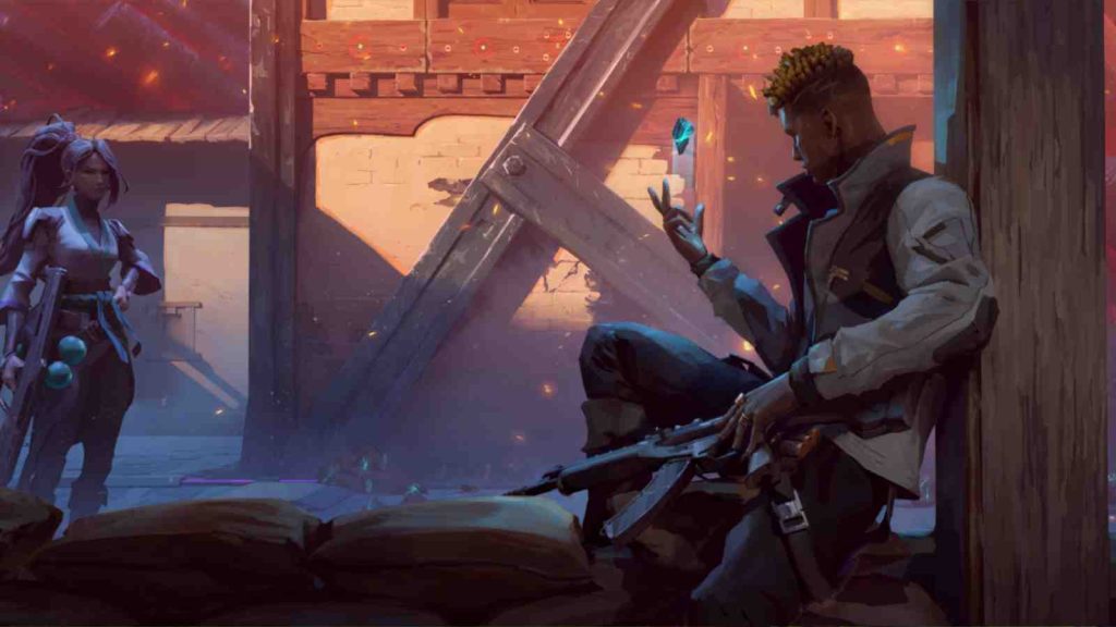 Sage and Phoenix holding a Vandal each in Riot Games official concept art