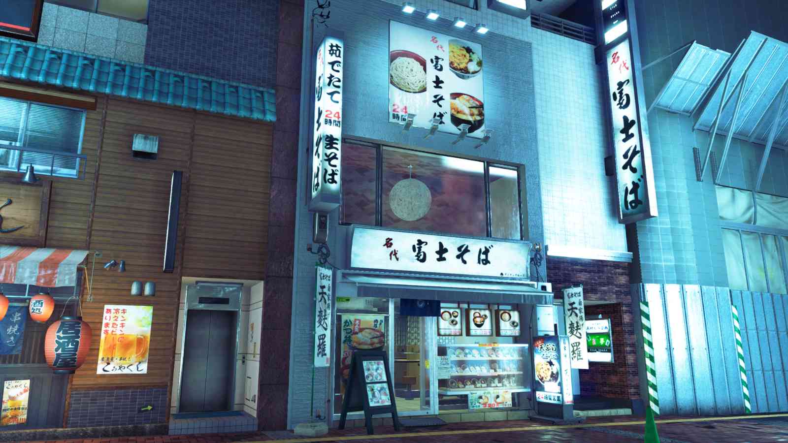 Real-life Japanese brand Fuji Soba in Yakuza Kiwami 3 and Dark Ties official screenshot